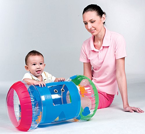 Inflatable Baby Roller Music Rattle Sound Toddler Crwaling Pushing Activity Toy