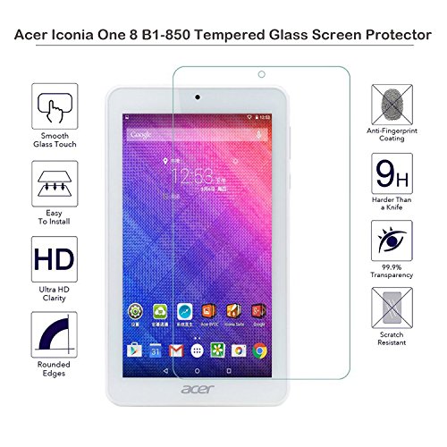 Fiimi Displayschutzfolie, Sekuritglas, für Acer Iconia One 8 B1-850, 9 h Härte, 0,3 mm Stärke, mit Echtglas