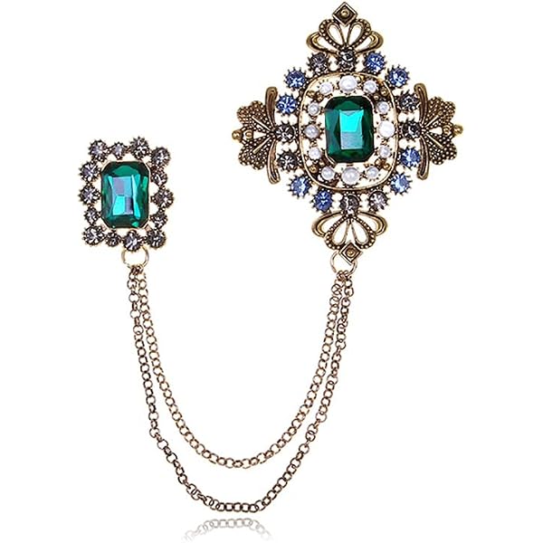 Spilla Con Nappa E Perla Finta Placcata Oro – Clip Per Abiti, Cappelli E Borse – Regalo Elegante - copertina