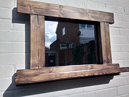 Lovely Rustic Reclaimed Wood Mirror With Or Without Shelf - Handmade - Farmhouse 54cm H x 79cm W x15cm D