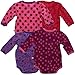 Pippi Baby Girls Body AO Printed 4 Pack Long Sleeve T-Shirt, Pink, 80 cm
