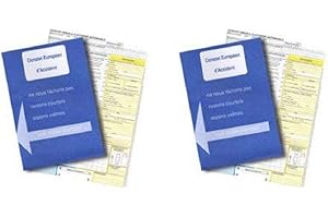 2 CONSTATS D'ACCIDENT : Constat Amiable d'accident Automobile et Moto - Lot de 2 Ideal en Cas d'erreur - Agréés Toutes assurances France et Europe + 1 Joli Stickers de la Marque BEFORBIO