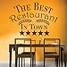 Produktbild Best Restaurant In Town Wall Sticker Kitchen Quotes Wall Decal Cafe Home Decor