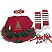TANZKY® Baby Girls' My First Christmas Outfit 4PCs Tutu Dress Headband Shoes Leggings (9~12months)