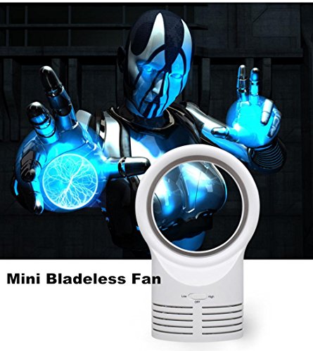 Amz_uk® Leafless Fan, Portable Air Conditioning Mini Leafless Fan with Adapter Mini Bladeless Air Multiplication Technology Inhales Air and Zooms in 15 Times (white)