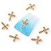 3D Nail Art Tip Decoration Rhinestone Cross Glitters 10pcs Gold