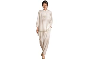 KSUA Uniforme da donna per arti marziali Kung Fu Tai Chi abbigliamento cinese tradizionale zen meditazione tuta esercizi mattutini outfit
