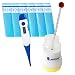 Produktbild Set Babyflaschenthermometer 24 cm Analog , Fieberthermometer Digital und 100 St. Schutzhüllen . Baby Flaschen / Nahrung Thermometer Glas mit Holzkugel und Fieber Thermometer und Schutz Hüllen