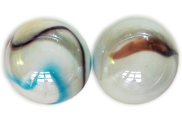 mesbilles 2 Billes Baleine Tigre Intense Billes en Verre 42 mm