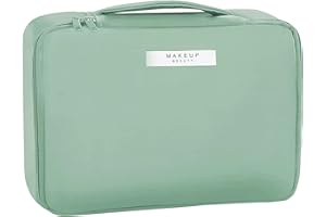 LRIKAS Borsa da Trucco Pochette Trucchi Beauty Case da Viaggio Donna Borsa da Toilette Organizer per Cosmetici per Donne e Ragazze Perfetto per Viaggio All'aperto (Verde)
