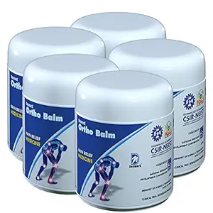 Deemark Ortho Balm Pack of 5 (250 Gr.) For Joint Pain, Back Pain, Muscles Pain | Pain in Cervical Spondylitis & Sciatica | uscle Cramps, Sprains | Arthritis & Twitching