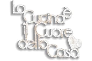 Declea Home Decor, Scritta frase in legno da appendere La cucina è il cuore della casa, Decorazione Murale da appendere alla parete ideale per la per cucina, Shabby, 60X45 cm