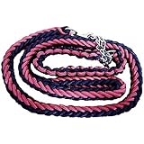 [Gesponsert]stabile geflochtene Hundeleine + Halsband (M, schwarz/pink)