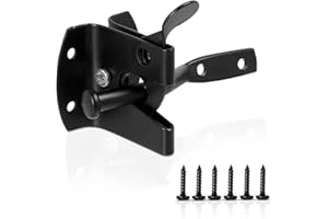 ZAVIA Auto Gate Latch for Wooden Gates - Heavy Duty Black Door Latch Lock Self Locking Gate Catch - Auto Door Latches for External Doors