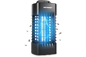HOFTRONIC - Insektenvernichter 1000 Volt - UV Insektenfalle 4 Watt 20m² - Effektiv gegen Lebensmittelmotten, Gartenmotten, Stechmücken, Fliegen u. Fliegende Insekten