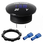 Mini Voltmètre étanche Avec Affichage à LED, Tension Compteur DC 12V-24V Universel pour Voiture / Moto / Camion - Bleu