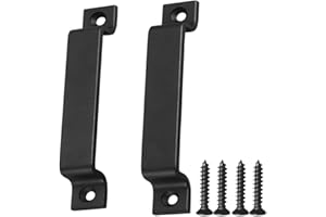 WANLIAN scheunentorgriff, massiver stahl-türgriff, für schiebetüren, schwarzer stahl oder edelstahl, inkl. schrauben (Schwarz)