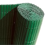 Dimensiones: 1 x 5 m. Faura 15001 - Cañizo de PVC de Doble Cara para decoración Exterior, Color Verde