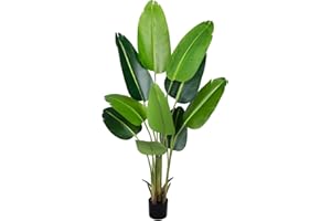 Valyria Home | Planta Artificial Ave del Paraíso 160 cm – Strelitzia Realista Grande para Decoración de Hogar y Oficina – Palmera Tropical de Plástico – Árbol Artificial Decorativo