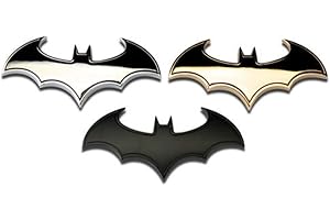 MINASAN 3D Cromo Metal Murciélago Coche Logo Coche Pegatina Batman Insignia Emblema Cola Pegatinas Moda, Negro , Talla única