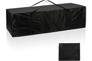 AiQInu Sac de Rangement pour Coussins, Oxford Housse de Rangement de Coussin Iimperméable, Noir Housse Coussin Salon de Jardin Exterieur avec Poignée -173x76x51cm