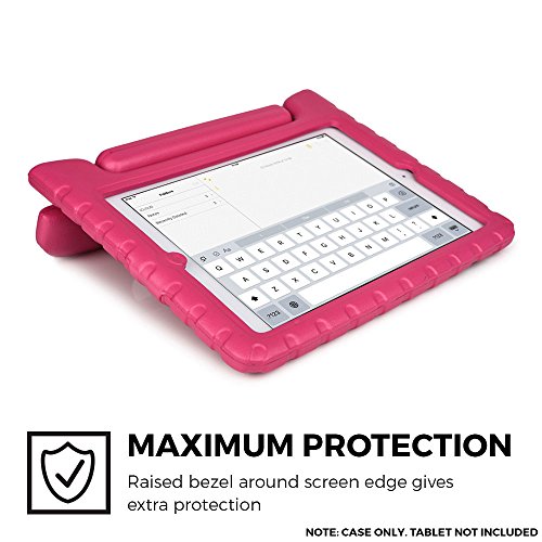 iPad Air hülle fur kinder, COOPER DYNAMO Beanspruchbare, strapazeirfähige, robuste, gepolsterte Hartschalenhülle mit integriertem Griff, Standfunktion & durchsichtigem Displaysschutz (Pink) - 2