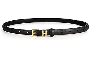 Tonsunul Damen Skinny Ledergürtel Verstellbarer Hüftgürtel Dünner Gürtel für Jeans,Freizeithosen,Kleider