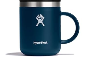 HYDRO FLASK Podróżny kubek do kawy 354 ml (340.2 g) - izolowany próżniowo kubek podróżny ze stali nierdzewnej z uchwytem i pokrywką wciskaną - bez BPA - indygo