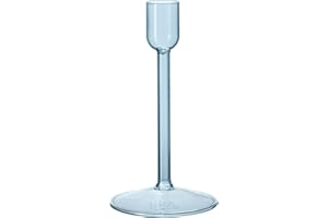 like. by Villeroy & Boch - Like Home portacandele in blu, 8x8x15 cm, vetro borosilicato