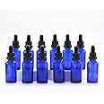 YIZHAO Blue Glass Dropper Bottles 30ml, with Glass Pipette Dropper, for Essential oil, Aromatherapy, Laboratory, Massage, Makeup, Mixing, Travel– 12Pcs