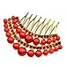 SODIAL(R) STUNNING BRIDAL WEDDING Crystal Pearl RHINESTONES PEARLS HAIR COMB CLIP (red)