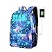 Produktbild Keepwin Galaxy Schulrucksack, Leinwand USB Charger Collection Big Book Tasche für Teen Girls Kids (Blau)