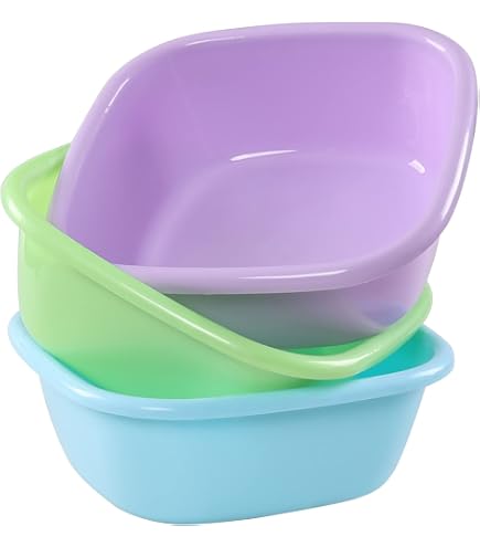 Acan Tradineur - Bacino rotondo in plastica con manici, secchio multiuso, contenitore, pulizia, leggero e resistente, per uso alimentare, 6 litri, 32 x 12,5 cm, colore casuale