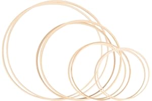 upain Traumfänger Ringe Set 8 Stück 4 Größen (12cm 15cm 20cm 25cm) Bambus Blumenkranz Makramee Craft Ringe Floral Wreath Hoop für DIY Traumfänger Hochzeitskranz Dekor und Wandbehang Handwerk