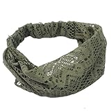Pinzhi®Elegant Women Bandanas Lace Headwrap Headband Girls' Hair Accessory Gift (Army green)