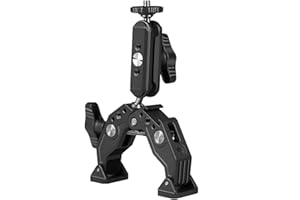 F1TP Super Clamp 360° Rotation Action Camera Mount with 1/4" screw,Magic Arm,Cold Shoe,Phone Holder,Desk Tripod Tube Crossbar Gimbal Rods,fits Go Pro Hero 13 DJI Osmo 4 Akaso on UTV ATV Motorcycle Bike