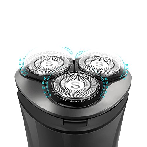 Kissliss USB Aufladen Nass- & Trockenrasierer Wasserdichter Rotationsrasierer Elektrischer Rasierer für Männer - 3