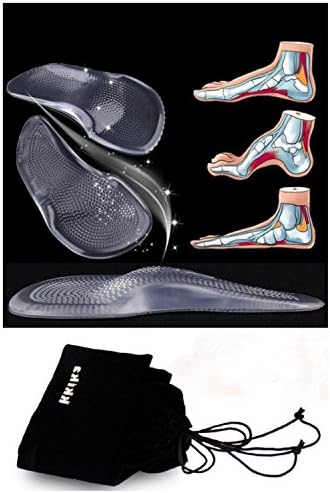 Kkika 1 Pair/2PCS Silicone Gel Orthotic Arch Pad Insole Flat Foot Care Relieve Pain Orthopedics Insert