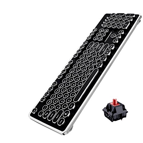 Preisvergleich Produktbild Snifgoij Mechanische Tastatur Welle Kirschwelle Retro Schreibmaschine Keycap 104 Schlüssel Kabel Multimedia Tastatur Wireless Keyboard Und Maus,C