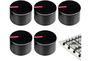 DOKRIN Repuestos de estufas Juego de 5 perillas para estufa de gas (6 mm), perilla para horno, perilla de control de gas para cocina, perilla para estufa, perilla para estufa de gas.