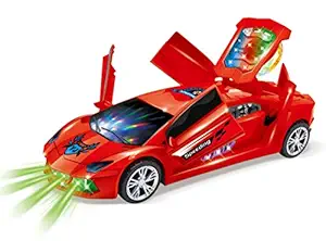 Jiada Supercar Toy 3D Projection Light with Music Opening Doors and 360 Degree Rotation | Assorted Colours