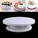 Produktbild Tortenplatte drehbar Tortenständer Kuchen Drehteller Cake Decorating Turntable von Kurtzy - 28cm Weiß--Ständer von Kurtzy - Drehbarer Multifunktionaler Deco-Ständer für Glasur-Arbeit & Dekorationen - 360 Grad-Drehung