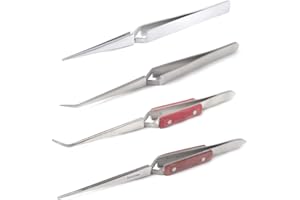 ‎BLUEINOX blueINOX Premium Pinzetten-Set mit 4 Lötpinzetten/Kreuzpinzetten/Industrie-Pinzetten/Technischen Pinzetten Edelstahl