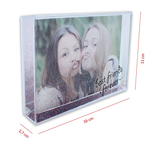 Gel Effekt Schüttel Bilderrahmen mit Glitzerstaub und Aufdruck (Motiv Best Friends) - 3