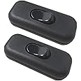 KiKiHong 2 Pack Torpedo Switch 6Amp Inline Switch KiKiHong for Small Appliance or Lamp Accepts1-3 Core Round or Flat Wire, Black