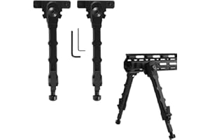 ProWildGear Aluminum Bipod for M-lok Compatible Handguard System Central Height of 6 Inches to 8 Inches Telescopic Side Mount Bipod