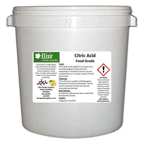 Elixir Gardens ® CITRIC ACID | 5KG TUB | 100% Anhydrous | BP/Food Grade | Additive, Bath