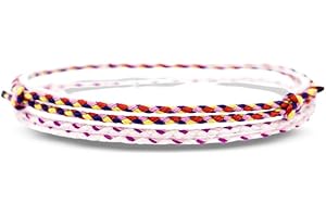 Made by Nami 2x Boho Surfer Anklet Unisex - Ankle Bracelet Set of 2 Women & Men - Handmade Beach Jewellery & Festival Accessories - Thin String Rope Anklet (Rose & Multi)