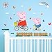 Produktbild JUNMAONO Peppa Pig Wandaufkleber/Schwein Pecs Wandgemälde/Wand Poster/Wandbild Aufkleber/Wandbilder/Wandtattoo/Pinupbild/Beschriftung/Pad einfügen/Tapete/Tapezieren/Tapeten/Wand Zeitung/Wandmalerei/Haftnotiz/Fühlen Sie sich frei zu kleben/Instant Aufkleber/3D-Stereo-Wandaufkleber