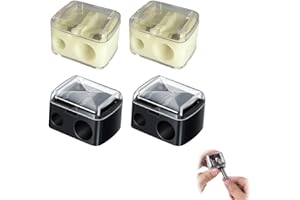 HAZMA Temperamatite Da Trucco A 4 Pezzi, Temperino Matita Occhi, Coltello Per Eyeliner, Temperamatite Trucco, Temperamatite Trucco,Accessori E Strumenti Per Il Trucco (Nero, Bianco)